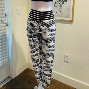 Black and White Striped Women's Pants